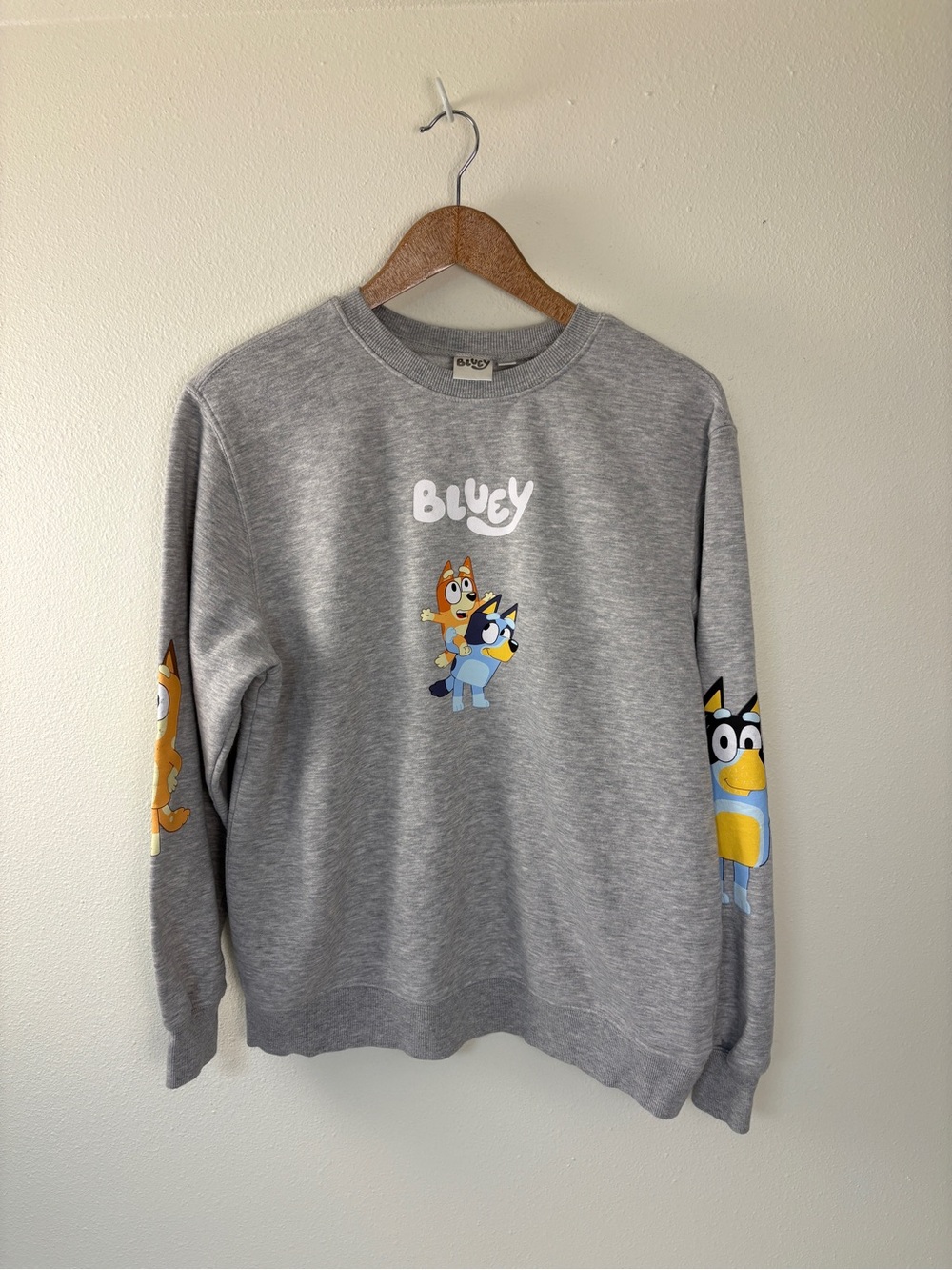 Grey Bluey Crewneck Sweatshirt Disney Adult Bingo Bandit Chili